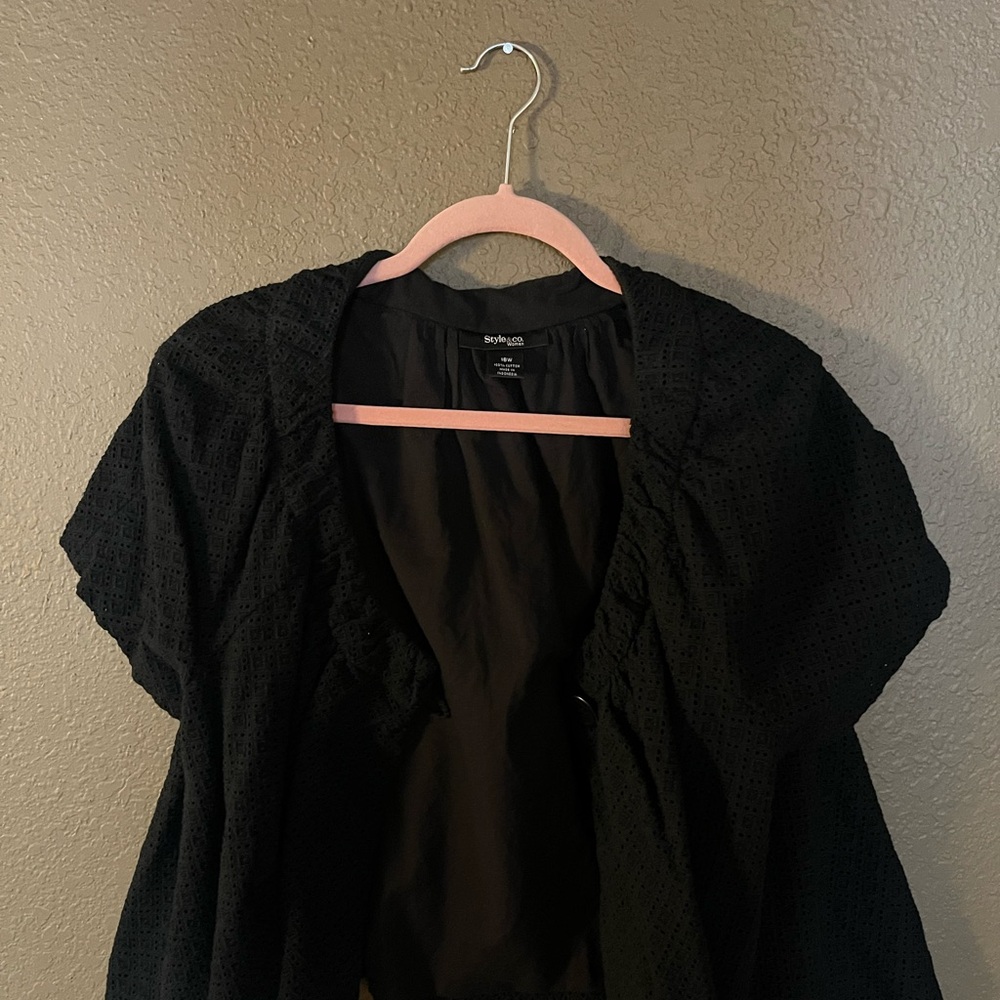 Style & Co. Black Cotton Blouse